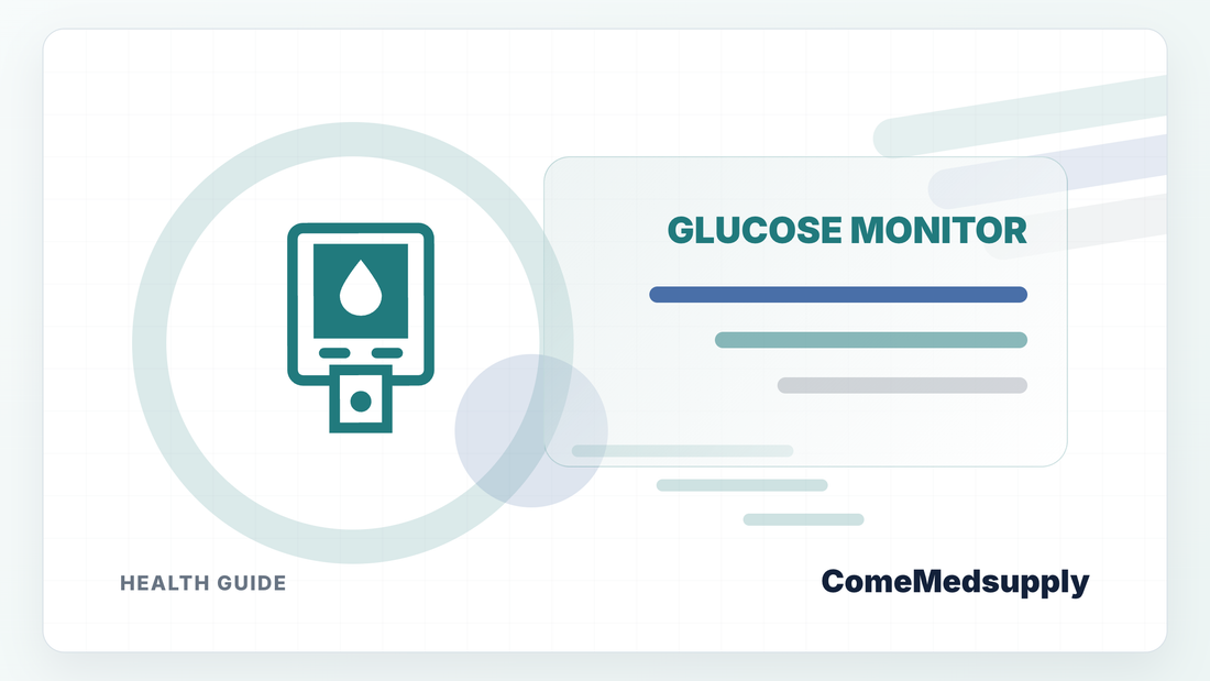 Blood glucose meter health guide cover with medical diabetes measurement icon