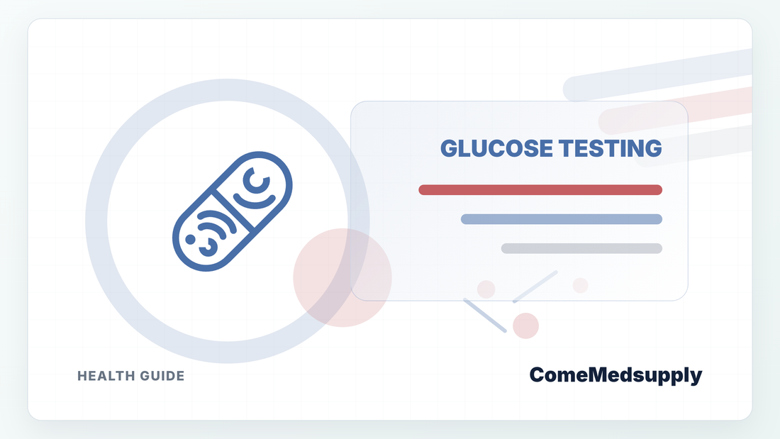 Glucose testing health guide cover with medical enzyme icon