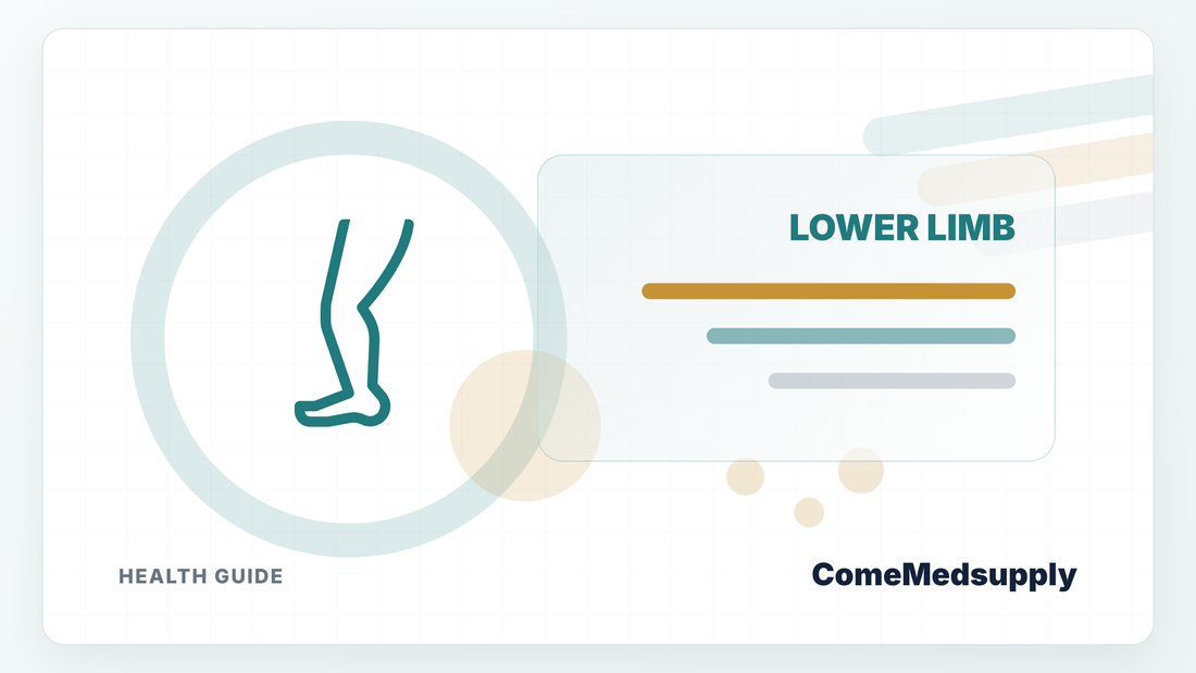 Lower limb swelling health guide cover with medical leg icon