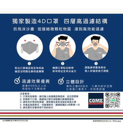 【宏瑋】4D立體醫療口罩(10入 丁香紫 未滅菌 萊卡耳帶 醫療級口罩 時尚版)